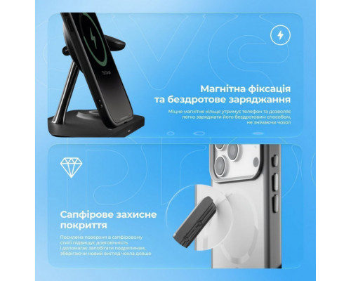 Чохол Proove Sapphire Case with Magnetic Ring для iPhone 16 Black Titanium (PCSAIP160036)