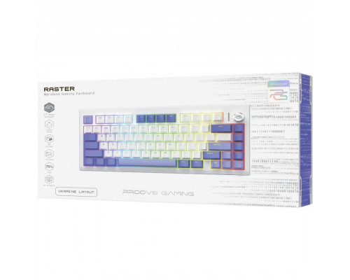 Бездротова клавіатура Proove Gaming Raster (Ukraine Layout) White/Purple (WKRS00022417)