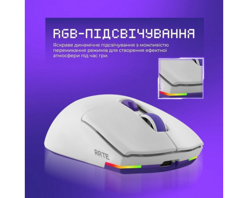 Бездротова ігрова миша Proove Gaming Rate Special Edition White/Purple (CMRTWRS03002)