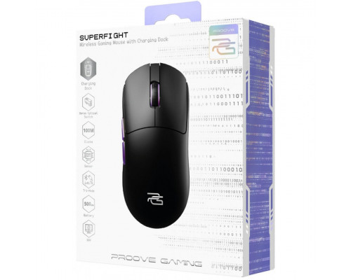 Бездротова ігрова миша Proove Gaming Superfight Wireless with charging dock White/Purple (WMSW00122002)