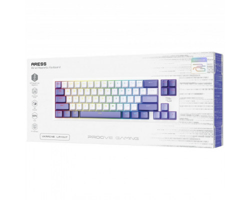 Дротова магнітна клавіатура Proove Gaming Aress (Ukraine Layout) White/Purple (MKAR00022417)