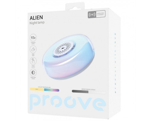 Нічник з бездротовою зарядкою Proove Alien White (PLAR05002001)