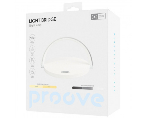 Нічник з бездротовою зарядкою Proove Light Bridge White (PLLB05102002)