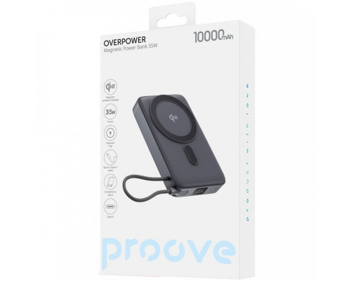 Внешний аккумулятор Proove OverPower 35W 10000mAh Qi2 Gray (PBOP35012105)