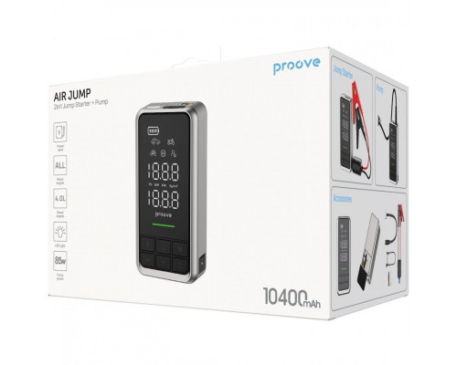 Пусковий пристрій 2 в 1 + насос Proove Air Jump 10400mAh 1000A Gray (JSAP10400203)