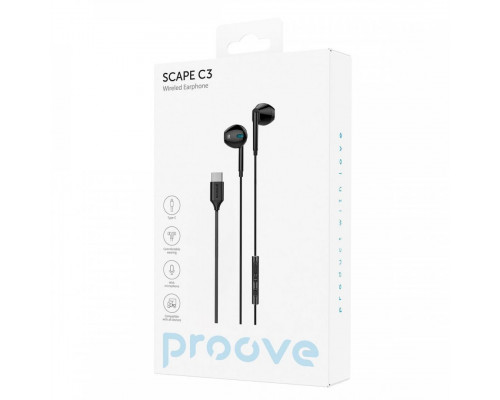 Дротові навушники Proove Scape C3 (Type-C) Black (WESC00002001)