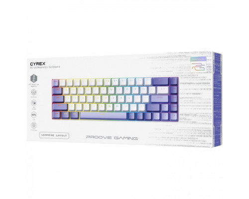 Дротова магнітна клавіатура Proove Gaming Cyrex (Ukraine Layout) White/Purple (MKCR00022417)