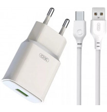 Мережевий зарядний пристрій XO L92D QC3.0 18W TYPE-C Cable