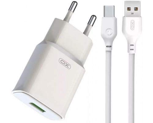 Мережевий зарядний пристрій XO L92D QC3.0 18W TYPE-C Cable