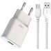Мережевий зарядний пристрій XO L92D QC3.0 18W TYPE-C Cable