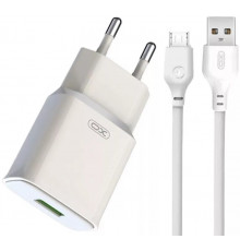 Мережевий зарядний пристрій XO L92D QC3.0 18W Micro Cable