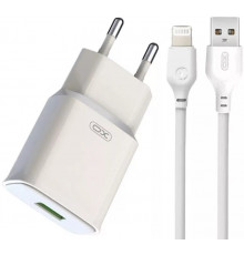 Мережевий зарядний пристрій XO L92D QC3.0 18W Lightning Cable