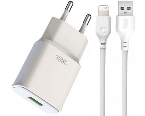 Мережевий зарядний пристрій XO L92D QC3.0 18W Lightning Cable