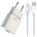 Мережевий зарядний пристрій XO L92D QC3.0 18W Lightning Cable