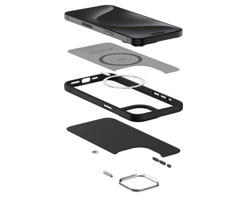 Чехол Spigen Enzo Aramid MagFit для iPhone 15 Pro Max Matte Black (ACS07044)