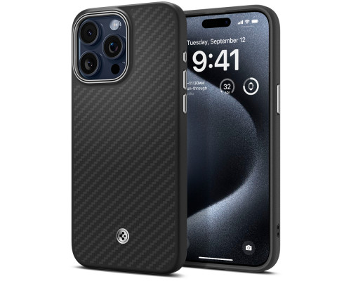Чехол Spigen Enzo Aramid MagFit для iPhone 15 Pro Max Matte Black (ACS07044)