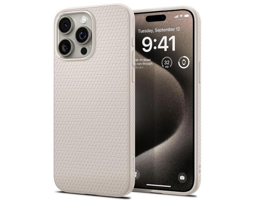 Чехол Spigen Liquid Air для iPhone 15 Pro Max Natural Titanium (ACS07212)