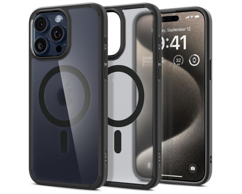 Чехол Spigen Ultra Hybrid для Apple iPhone 15 Pro Max with MagSafe Frost Black (ACS06581)
