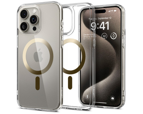 Чехол Spigen Ultra Hybrid для Apple iPhone 15 Pro Max with MagSafe Gold (ACS06579)