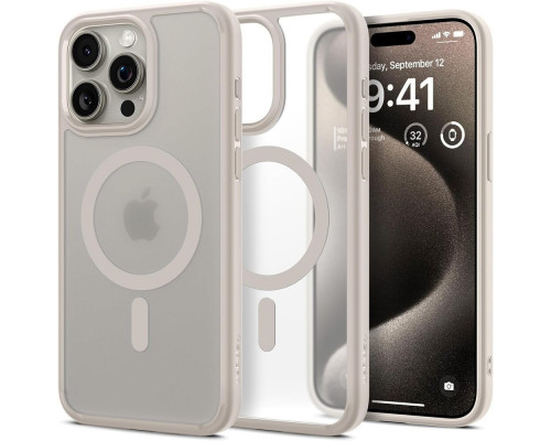 Чехол Spigen Ultra Hybrid для Apple iPhone 15 Pro Max with MagSafe Frost Natural Titanium (ACS07210)