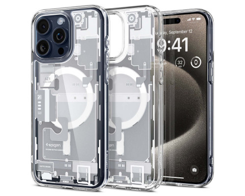 Чехол Spigen Ultra Hybrid для Apple iPhone 15 Pro Max with MagSafe Zero One White (ACS07034)