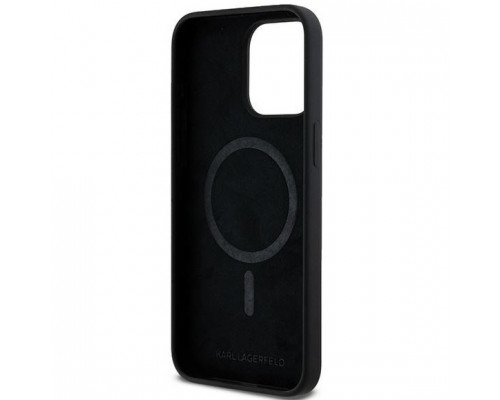 Чехол Karl Lagerfeld Silicone Karl & Choupette Ring для iPhone 15|14|13 Black with MagSafe (KLHMP15SSCMKCRHK)