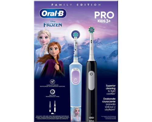 Электрическая зубная щетка BRAUN Oral-B D103 Frozen (3+) + Pro 1 D305 (Family Edition)