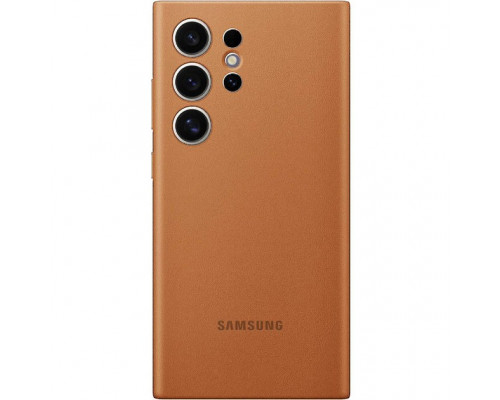 Чехол Leather Case для Samsung S24 Ultra Brown (AAA)
