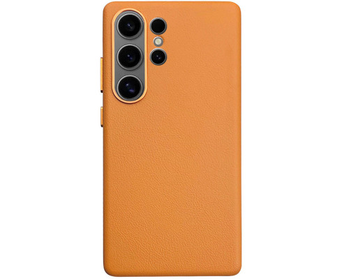 Чехол Leather Case для Samsung S25 Ultra Orange (AAA)