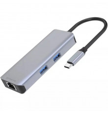 Type-C HUB Proove Iron Link 6in1 2USB+SD/TF+RJ45+HDMI (HBI700010004)