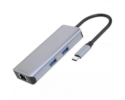 Type-C HUB Proove Iron Link 6in1 2USB+SD/TF+RJ45+HDMI (HBI700010004)