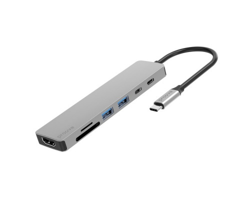 Type-C HUB Proove Iron Link 7in1 2USB+SD/TF+2USB-C+HDMI (HBIL00222004)