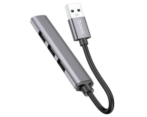 USB HUB Hoco HB26 4USB Metal Gray