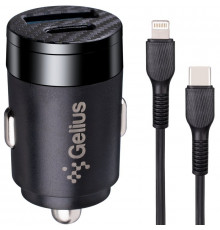 Автомобильное зарядное устройство Gelius Inch Twix USB+Type-c 30W+Type-c/Lightning
