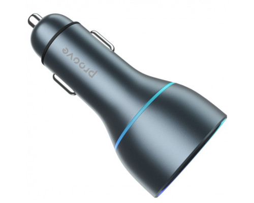 Автомобильное зарядное устройство Proove Super Charge 130W 2 Type-C + USB Metal Gray