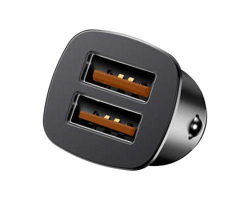 Автомобильное зарядное устройство Baseus Square Metal 30W 2 USB Black
