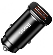 Автомобильное зарядное устройство Baseus Square Metal 30W 2 USB Black