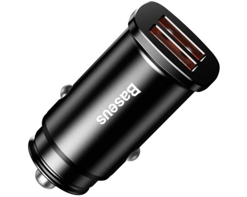 Автомобильное зарядное устройство Baseus Square Metal 30W 2 USB Black