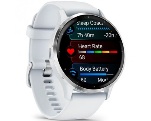 Смарт-часы Garmin Venu 3 Silver Stainless Steel Bezel with Whitestone Case and Silicone Band (010-02784-00/50)