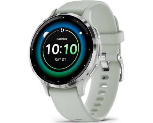 Смарт-часы Garmin Venu 3S Silver Stainless Steel Bezel with Sage Gray Case and Silicone Band (010-02785-01/51)