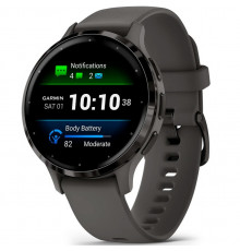 Смарт-часы Garmin Venu 3S Slate Stainless Steel Bezel with Pebble Gray Case and Silicone Band (010-02785-00/50)