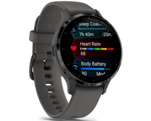 Смарт-часы Garmin Venu 3S Slate Stainless Steel Bezel with Pebble Gray Case and Silicone Band (010-02785-00/50)