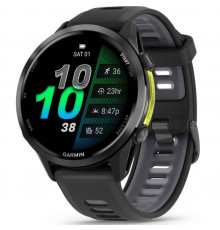 Смарт-часы Garmin Forerunner 970 Carbon Gray DLC Titanium Bezel with Black Case and Black/Transparent White Band (010-02969-00/10/60)
