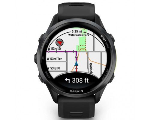 Смарт-часы Garmin Forerunner 970 Carbon Gray DLC Titanium Bezel with Black Case and Black/Transparent White Band (010-02969-00/10/60)