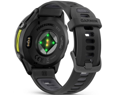 Смарт-часы Garmin Forerunner 970 Carbon Gray DLC Titanium Bezel with Black Case and Black/Transparent White Band (010-02969-00/10/60)