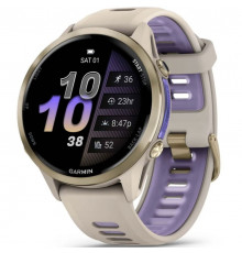 Смарт-часы Garmin Forerunner 970 Soft Gold Titanium Bezel with French Gray Case and Tidal Indigo Band (010-02969-02/12/62)