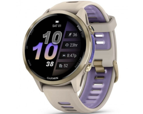 Смарт-часы Garmin Forerunner 970 Soft Gold Titanium Bezel with French Gray Case and Tidal Indigo Band (010-02969-02/12/62)