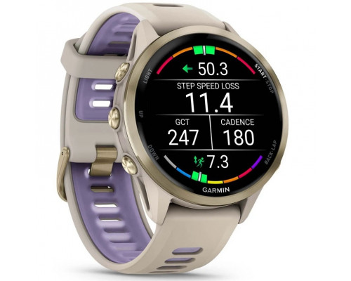 Смарт-часы Garmin Forerunner 970 Soft Gold Titanium Bezel with French Gray Case and Tidal Indigo Band (010-02969-02/12/62)