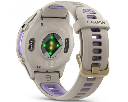 Смарт-часы Garmin Forerunner 970 Soft Gold Titanium Bezel with French Gray Case and Tidal Indigo Band (010-02969-02/12/62)