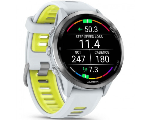 Смарт-часы Garmin Forerunner 970 Titanium Bezel with Whitestone Case and Whitestone/Tidal Amp Yellow Band (010-02969-01/11)